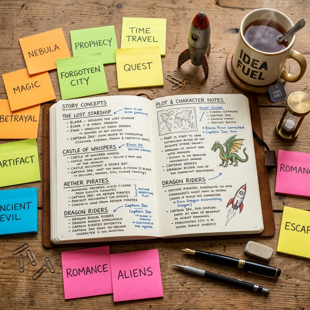 **Creative writing prompts** spark imagination and storytelling
