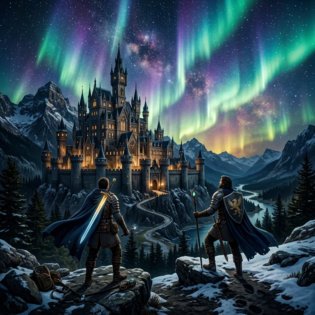 Fantasy writing inspiration featuring a heroic adventurer exploring a magical kingdom.