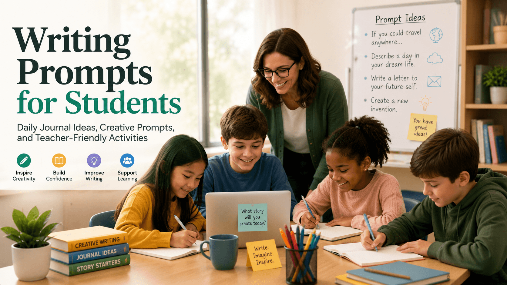 Featured image for Writing Prompts for Students: Daily Journal Ideas, Creative Prompts, and Teacher-Friendly Activities